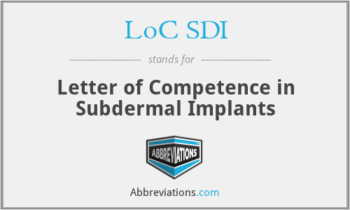 LoC SDI - Letter of Competence in Subdermal Implants